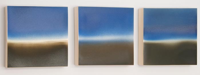 Large Landscapes - Large Horizon Landscape - Glazed Ceramics - 2005 - 27 x 27 x 6.5cm each